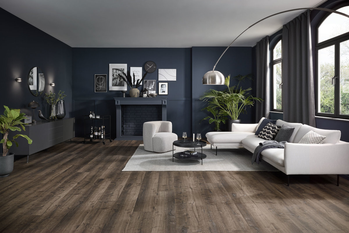 Foto Wohnzimmer-dunkle Farben